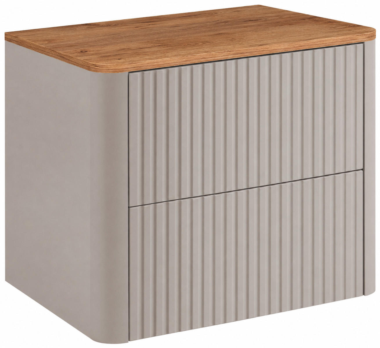BADEZIMMERSCHRANK: Kaschmir, Platte Craft-Eiche, 60,8 x 44,2 x 50 cm - Kaschmir/Eichefarben, Holzwerkstoff (60.8/48.4/44.2cm) - 3XE LIVING