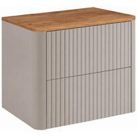 BADEZIMMERSCHRANK: Kaschmir, Platte Craft-Eiche, 60,8 x 44,2 x 50 cm - Kaschmir/Eichefarben, Holzwerkstoff (60.8/48.4/44.2cm) - 3XE LIVING