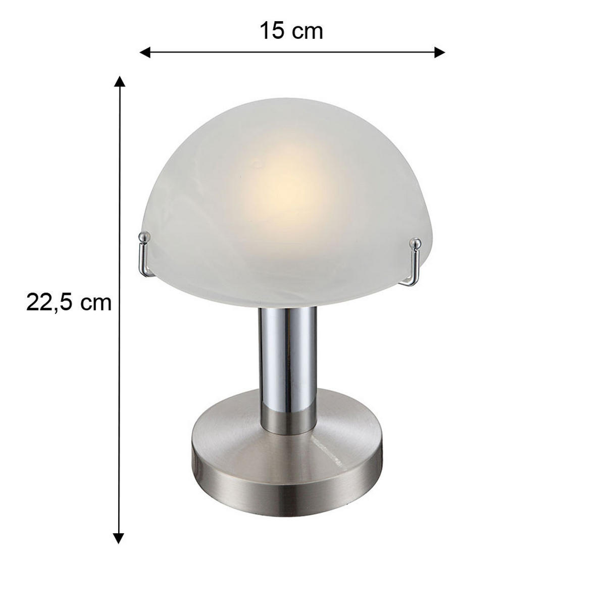 LED TISCHLEUCHTE Otti Silber Glas - Silberfarben, Glas (15/15/22.5cm) - Globo Lighting