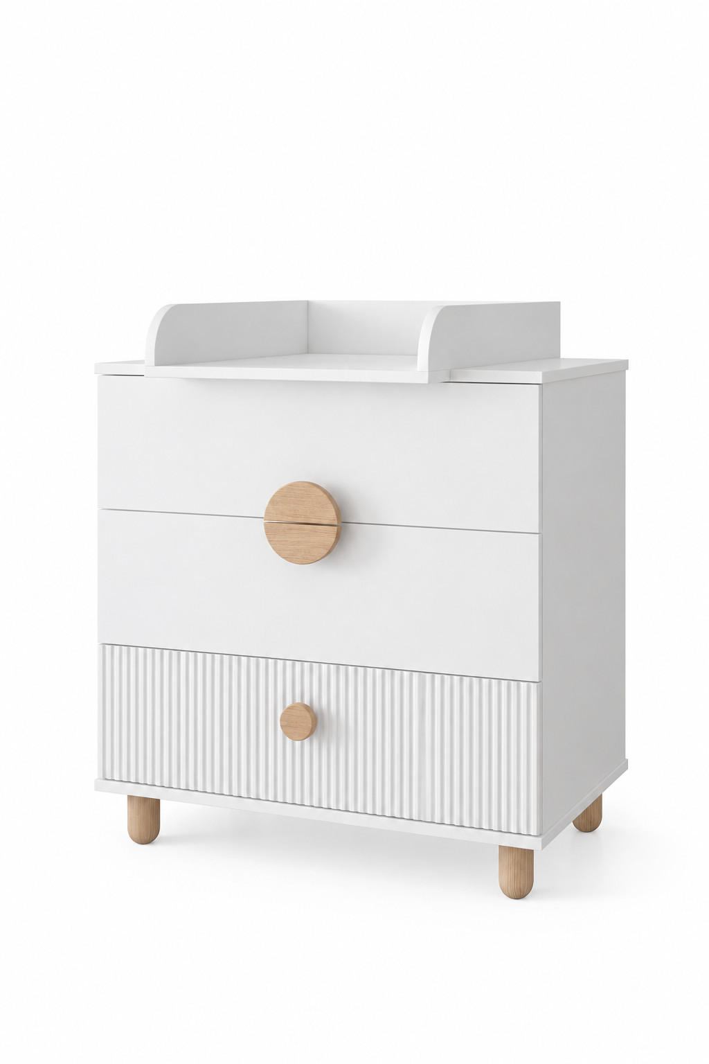 WICKELTISCHE Bebella - Weiß, Naturmaterialien (48/90/80cm) - kiki design