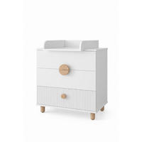 WICKELTISCHE Bebella - Weiß, Naturmaterialien (48/90/80cm) - kiki design