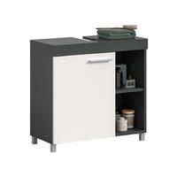 WASCHBECKENUNTERSCHRANK Noah weiß 65/31/63 cm - Anthrazit, Holzwerkstoff (65/63/31cm) - Xonox