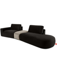 4-SITZER ECKSOFA ZUCCO Velour rechts, Braun - Braun, Textil (350/84/105cm) - KONSIMO®