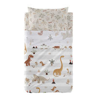 BETTWÄSCHE 2er-Set teiliges dino family 100x130 cm (kinderbett) mehrfarbig - Multicolor, Textil (100/130cm) - Happy Friday