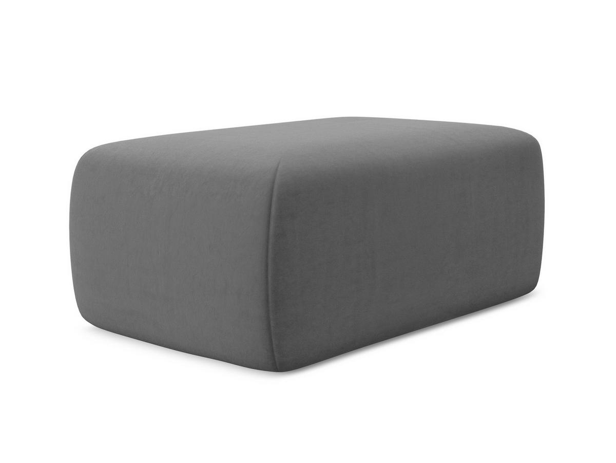 POUF Samt Stoff Grau - Schwarz/Grau, Kunststoff/Textil (102/40/62cm) - Makamii