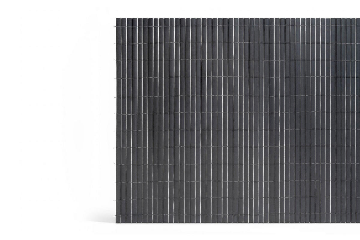 PVC Sichtschutzmatte VISO doppelseitig 8m x 1,2m Anthrazitgrau - Anthrazit, Metall (800/120cm) - Casanoov