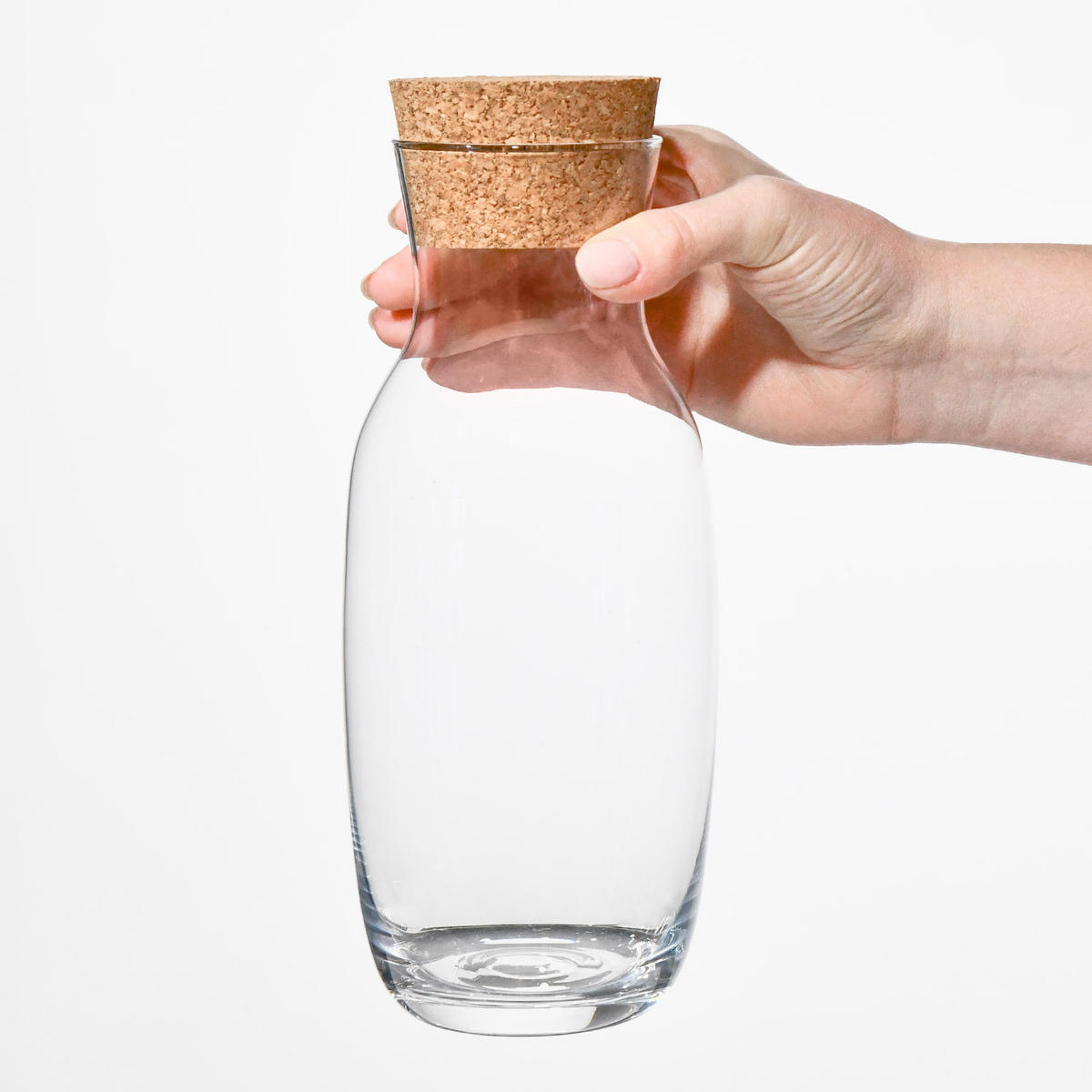 WASSERKARAFFE MIT KORKEN - Transparent, Glas (1.1L)