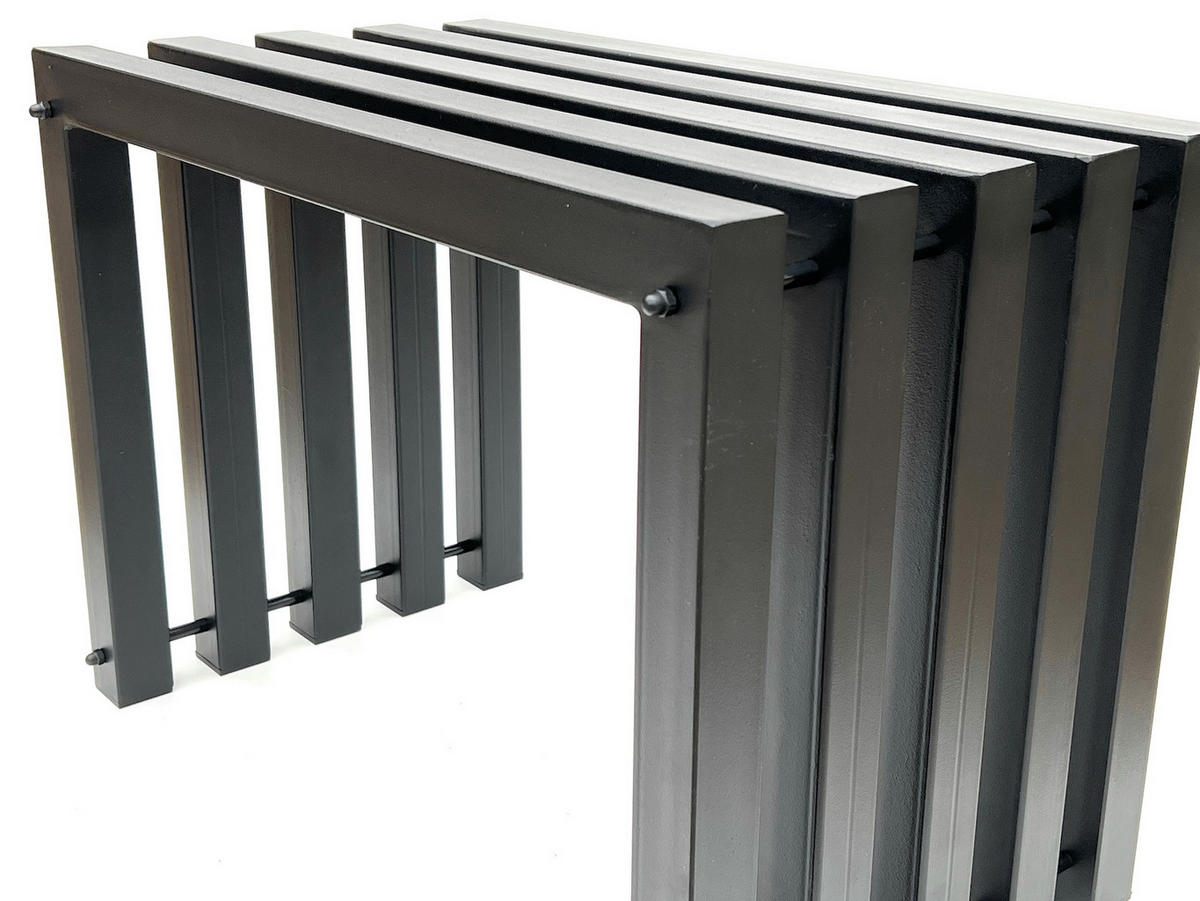 HOCKER IDA Metall Schwarz 60 cm 96446 - Schwarz, Metall (60/43.5/37cm) - DanDiBo