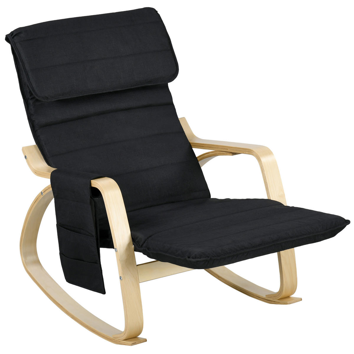SCHAUKELSTUHL DE-17383 Schwarz - Schwarz, Holz (110/91/67cm) - ComfortXL