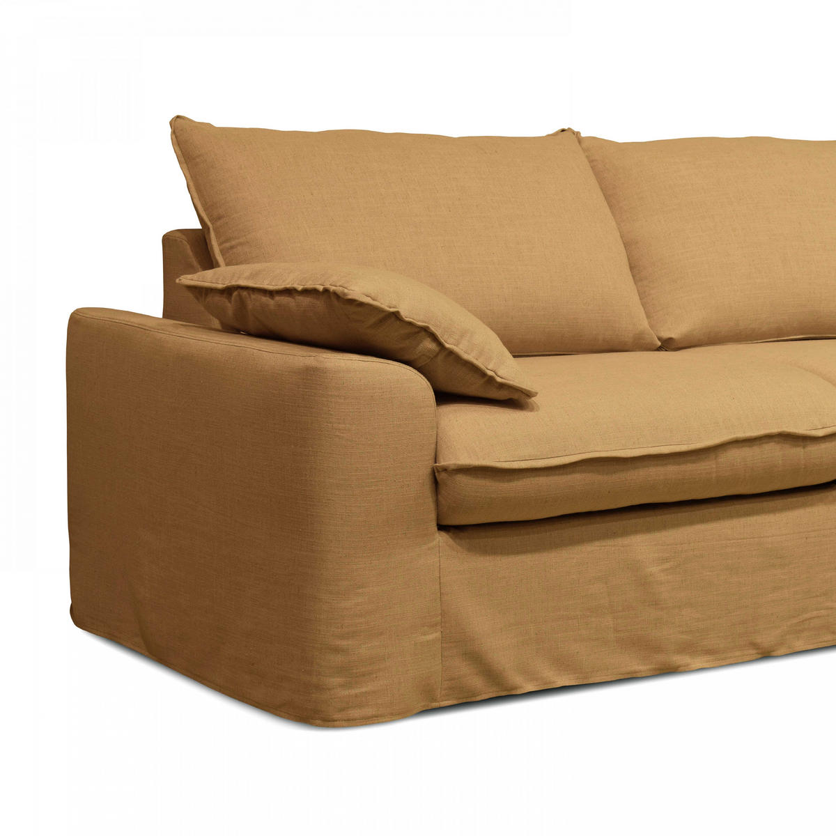 3-SITZER-SOFA, Stoff, Gelb - Gelb, Textil (97/88/205cm) - Oviala