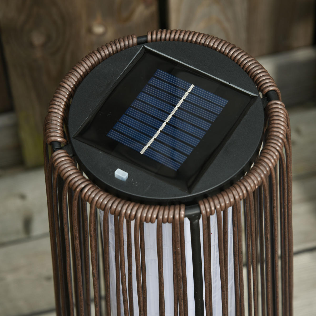 SOLARLAMPE für Balkon, Terrasse, Metall, Braun, 21,5 x 21,5 x 61 cm - Braun, Kunststoff (21.5/21.5/61cm) - Outsunny