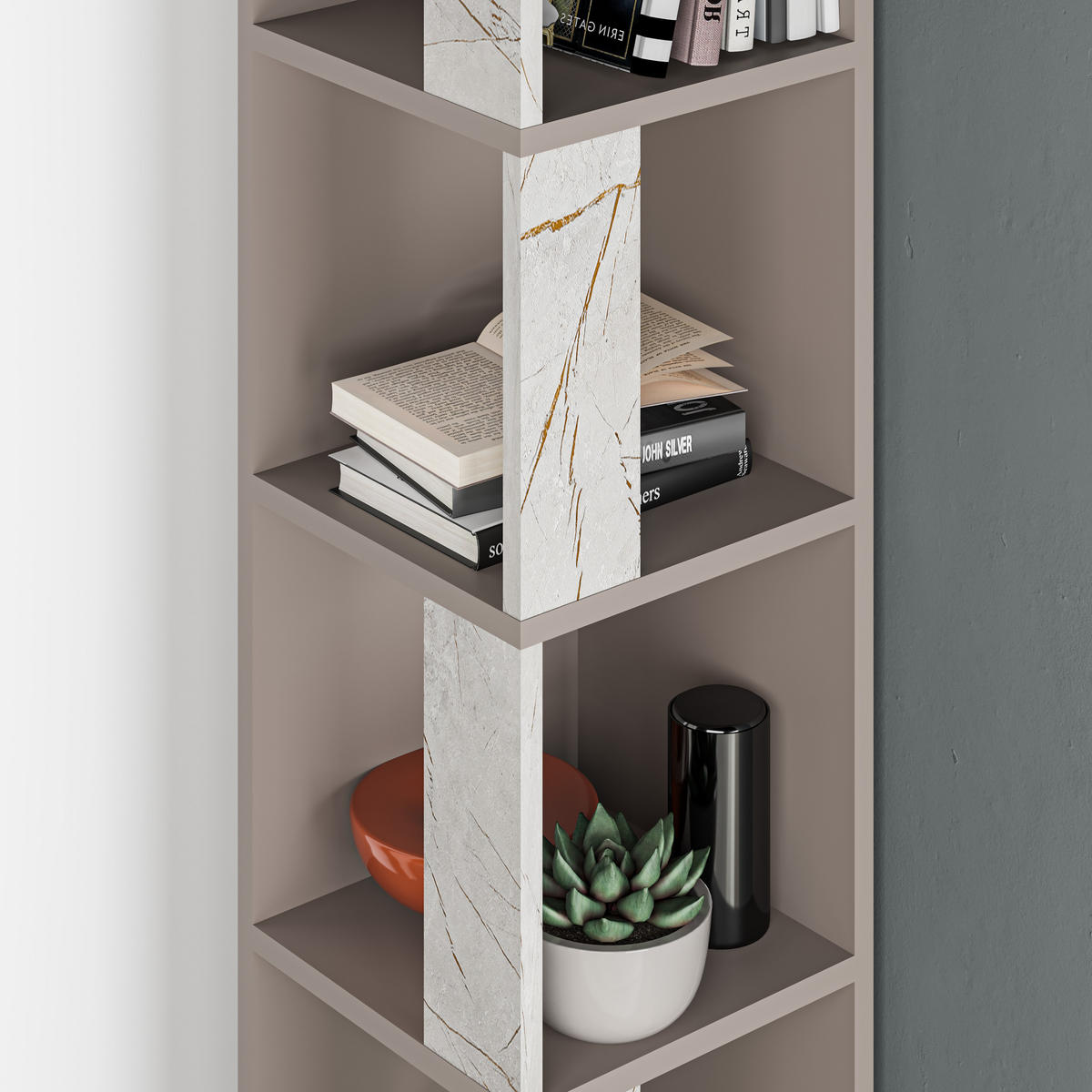 BÜCHERREGAL Piano Bunt 31,4/31,4/158,9 cm - Multicolor, Holzwerkstoff (31.4/158.9/31.4cm) - Decortie