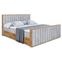 BOXBETT mit Matratze H4 und Lattenrost - LOLLI4-Z - 140x200 - Grau Monolith - Grau, Holzwerkstoff (140/200cm) - ALTDECOR
