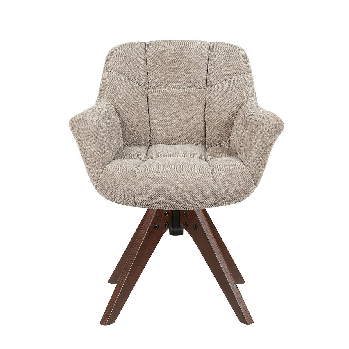 DREHSTUHL Mika-Nele 2er-Set - Beige/Nussbaumfarben, Eichenholz/Holz (65/81/66cm) - DUBI Möbel