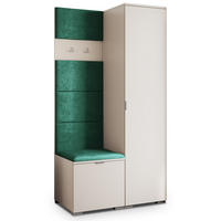 GARDEROBENSCHRANK LORI 95/181/51 cm Modern Garderobe-Set Kaschmir - Kaschmir/Grün, Holzwerkstoff (95/181/51cm) - MASSENO