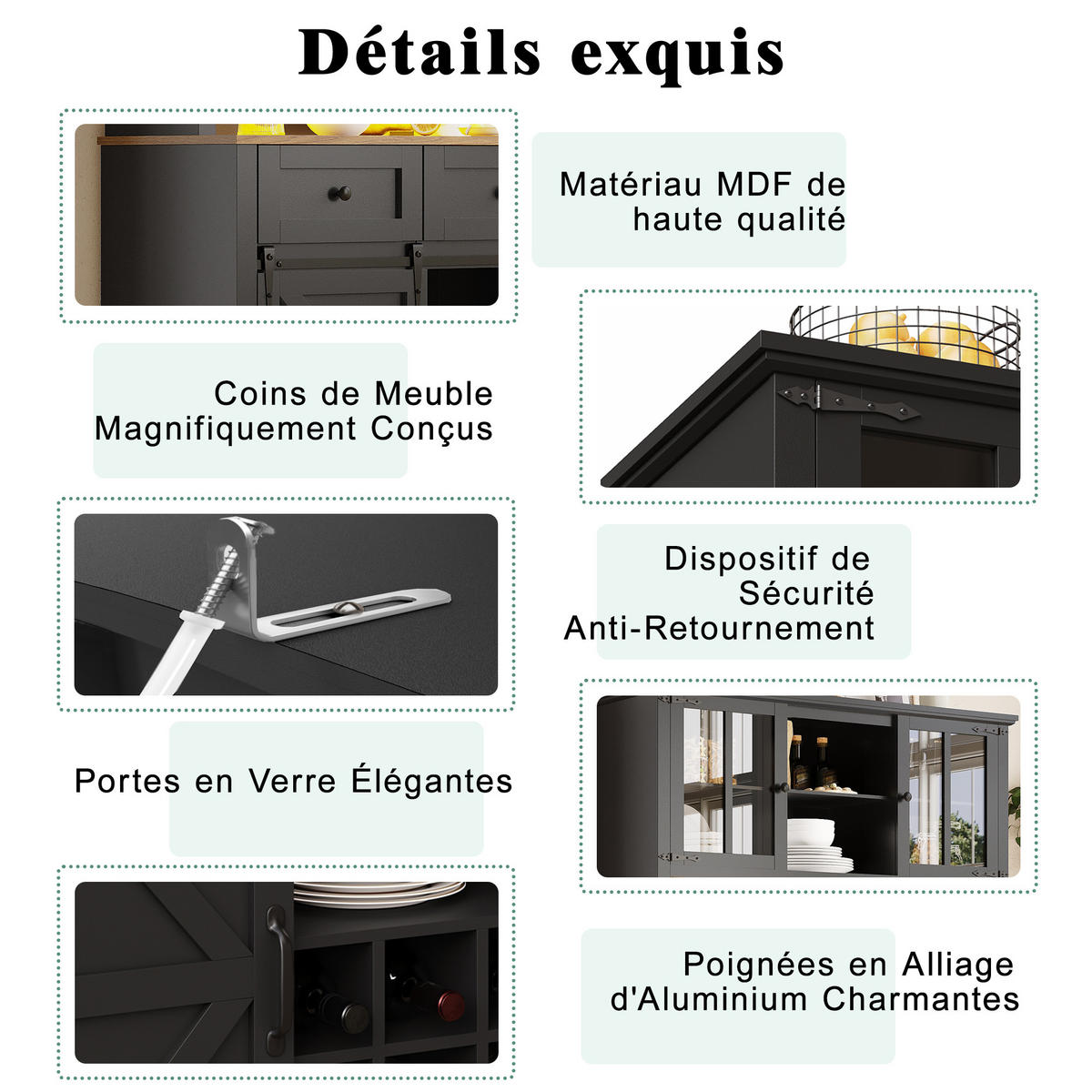 KÜCHENSCHRANK 105x38.4x180cm LED Hochschrank Schwarz - Schwarz, Holzwerkstoff (105/180/38.4cm) - FLIEKS