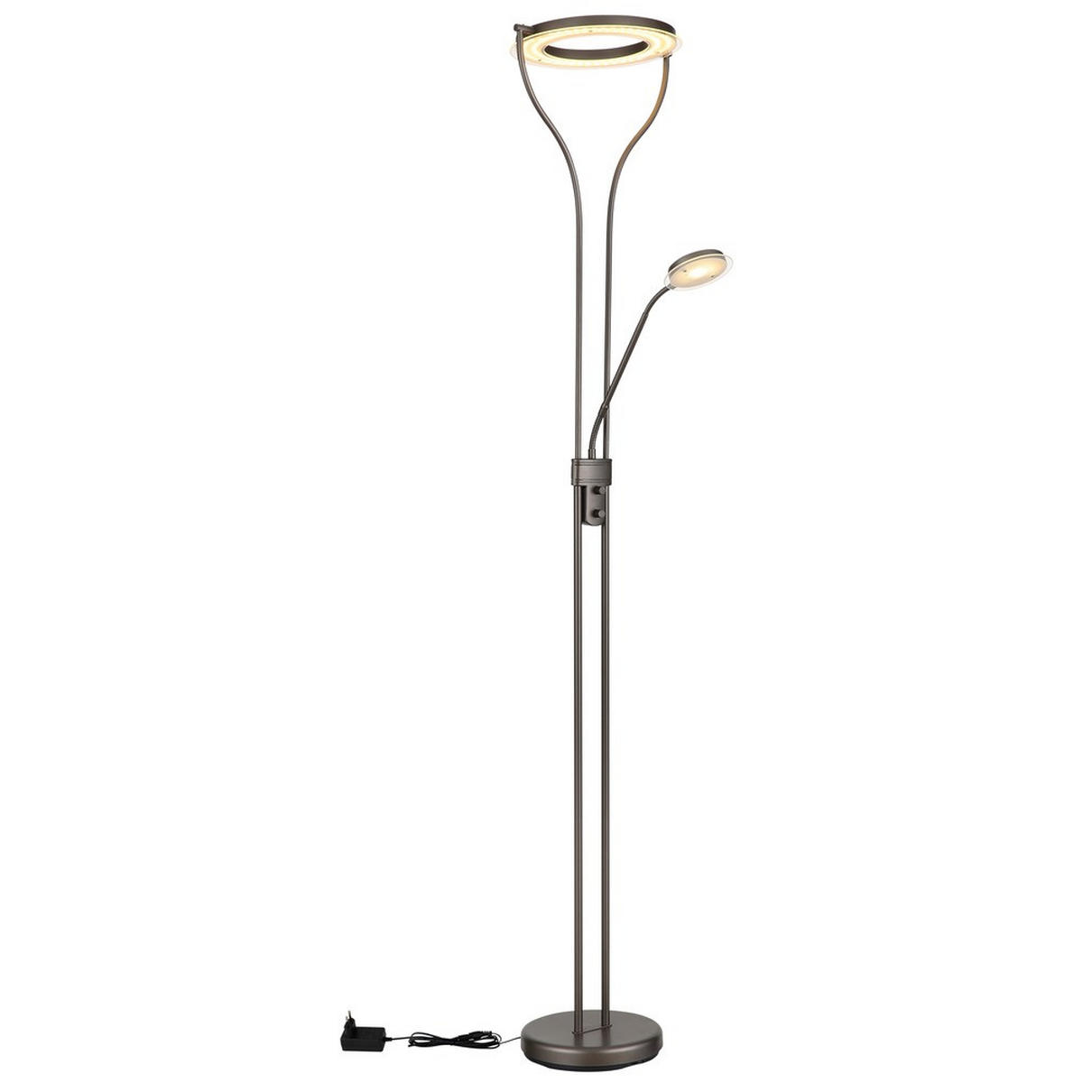 LED DECKENFLUTER EBRO Metall kaffeefarben matt - Braun, Glas (35/30/194cm) - Globo Lighting