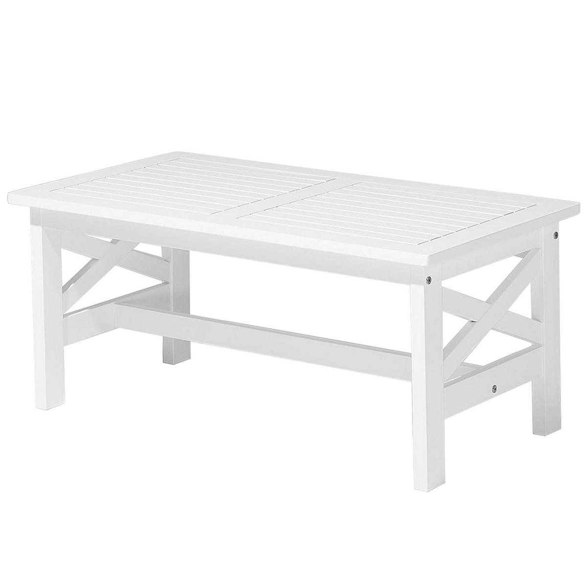LOUNGE-SET 4-sitzer Akazienholz Weiß Baltic - Weiß, Holz - Beliani