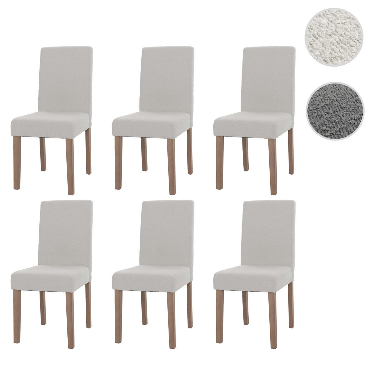 ESSZIMMERSTUHL Cremeweiß 6er-Set - Weiß, Textil (42/90/50cm) - MCW