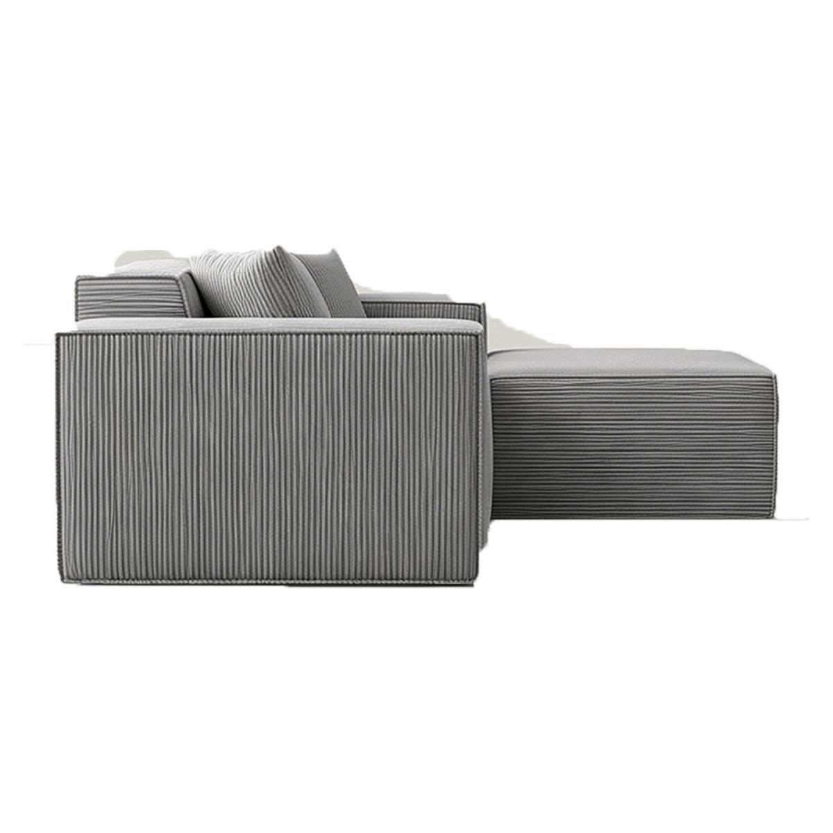 ECKSOFA 277/165.5/65.5 cm Grau mit Fußbank - Grau, Textil (279/165cm) - Oxeza