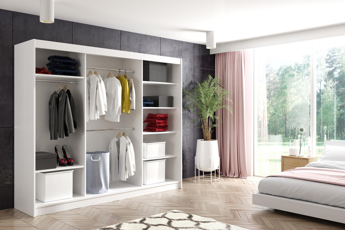 KLEIDERSCHRANK VILAN mit Lamel - 250 cm - Sonoma Eiche|Eiche Wotan - Eiche Wotan/Sonoma Eiche, Holzwerkstoff (250/215/61cm) - ALTDECOR