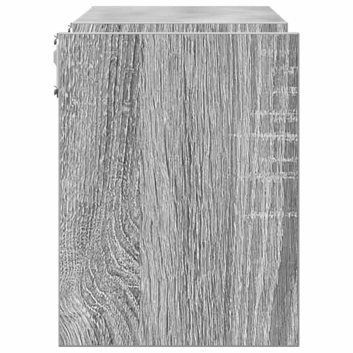 WANDREGALESET 2-tlg. 100/15/20 cm aus Holzwerkstoff Grau Sonoma Dekor - Silbereichenfarben, Holz (100/20/15cm) - vidaXL