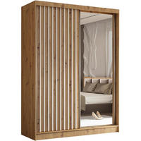 SCHWEBETÜRENSCHRANK Helix 160/216/61 eiche artisan+weiß mit Schubladeneinsätze - Eiche Artisan/Weiß, Holzwerkstoff (160/216/61cm) - Beautysofa