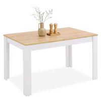 ESSTISCH Weiß in Naturholz135x86 cm ausziehbar - Weiß/Naturfarben, Holzwerkstoff (135/86/77cm) - Homestyle4u