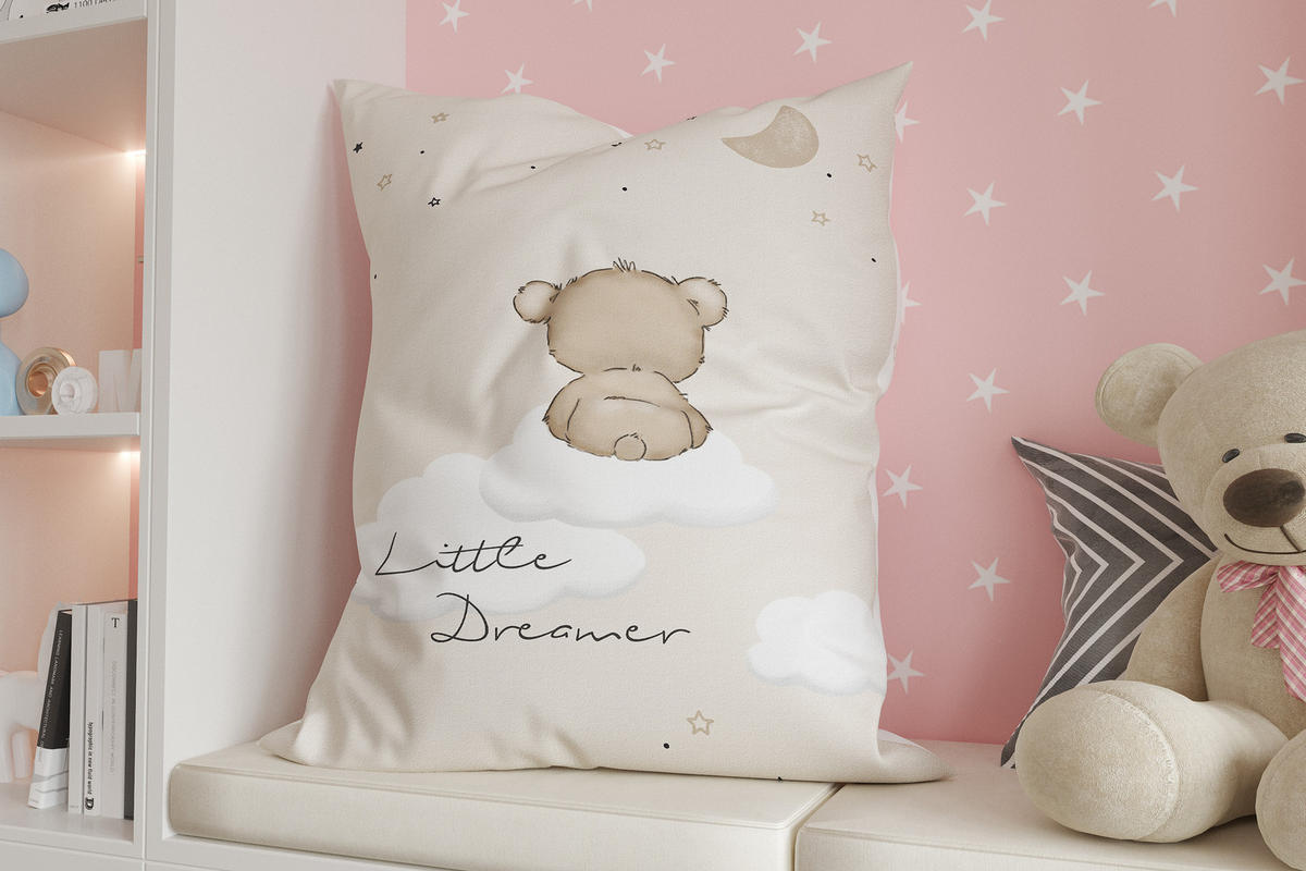 KINDER-SITZSACK - Little Dreamer - Beige/Weiß, Textil (100/25/135cm) - Green Bean