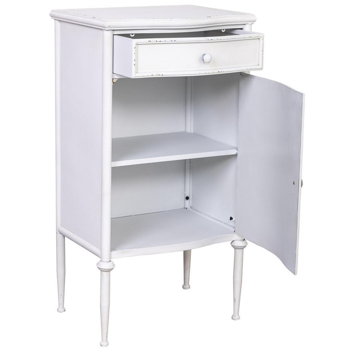 NACHTTISCH aus Metall, weiß, 47x37x86cm - Weiß, Metall (36/46/86cm) - Wanderlust