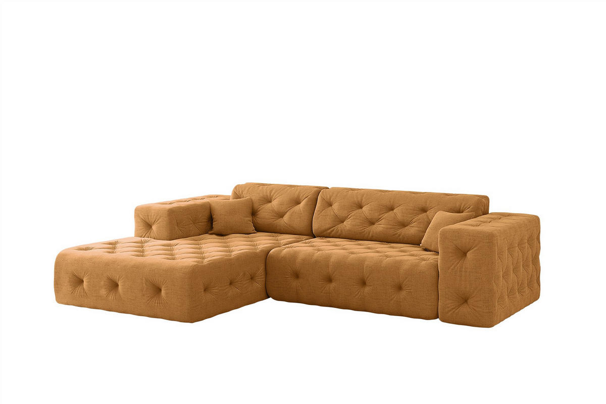 ECKSOFA Chantal In Moly - Orange, Holzwerkstoff/Textil (266/171cm) - Fun Möbel