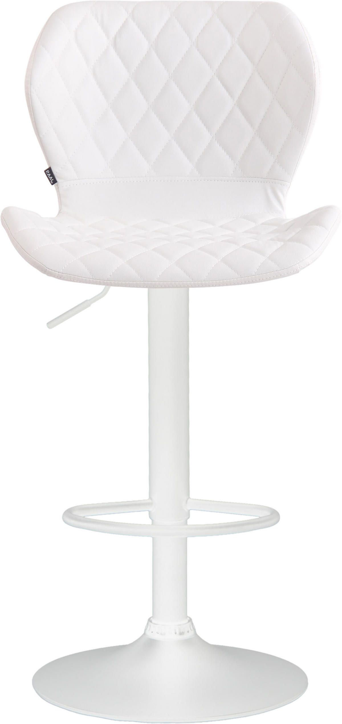 BARHOCKER Cora, Gestell weiß, Kunstleder Weiß - Weiß, Kunststoff/Textil (47/100/51cm) - TPFLiving