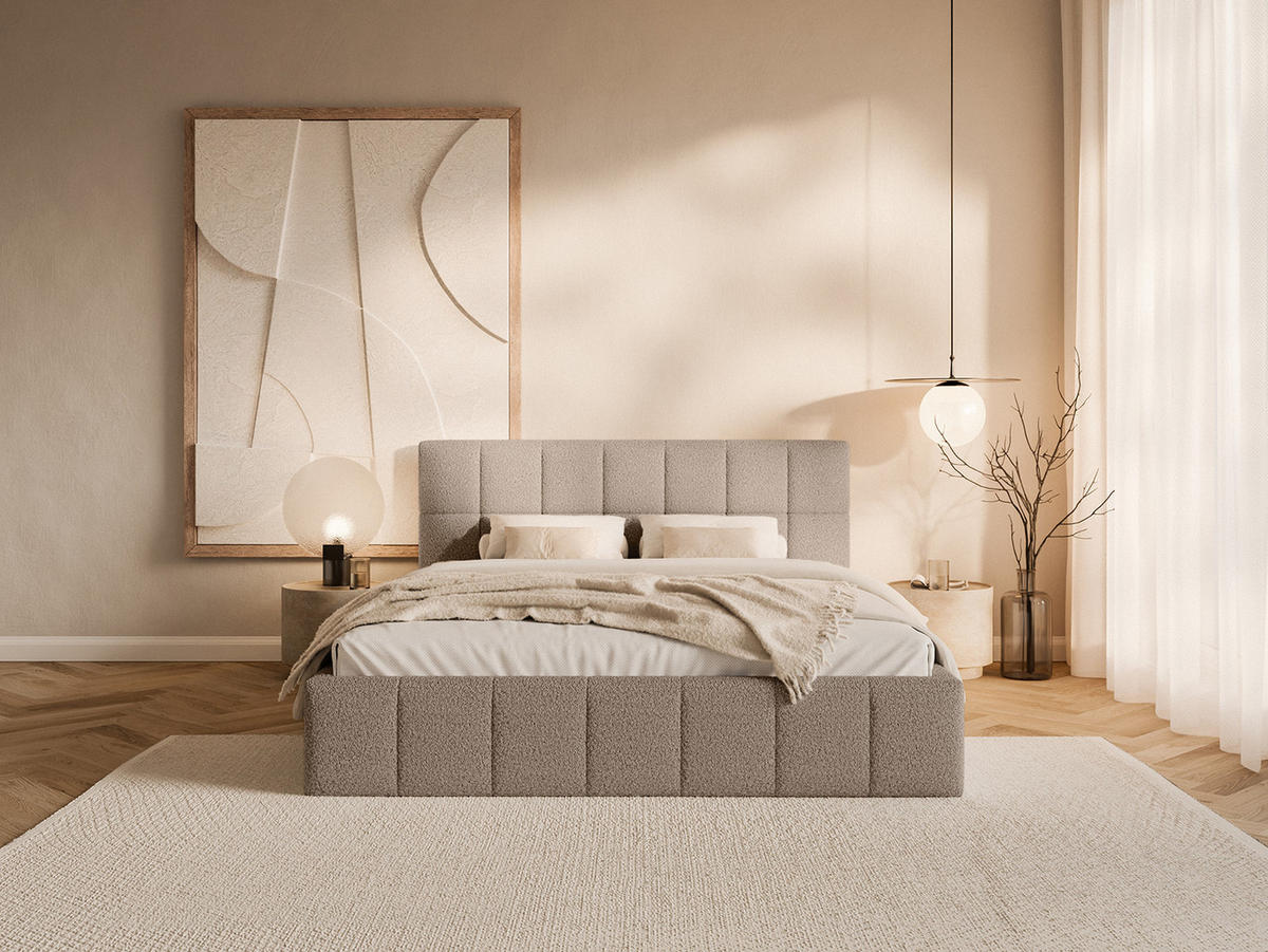 POLSTERBETT Moura 140x200 cm, Beige - Beige, Textil (140/200cm) - Fedve