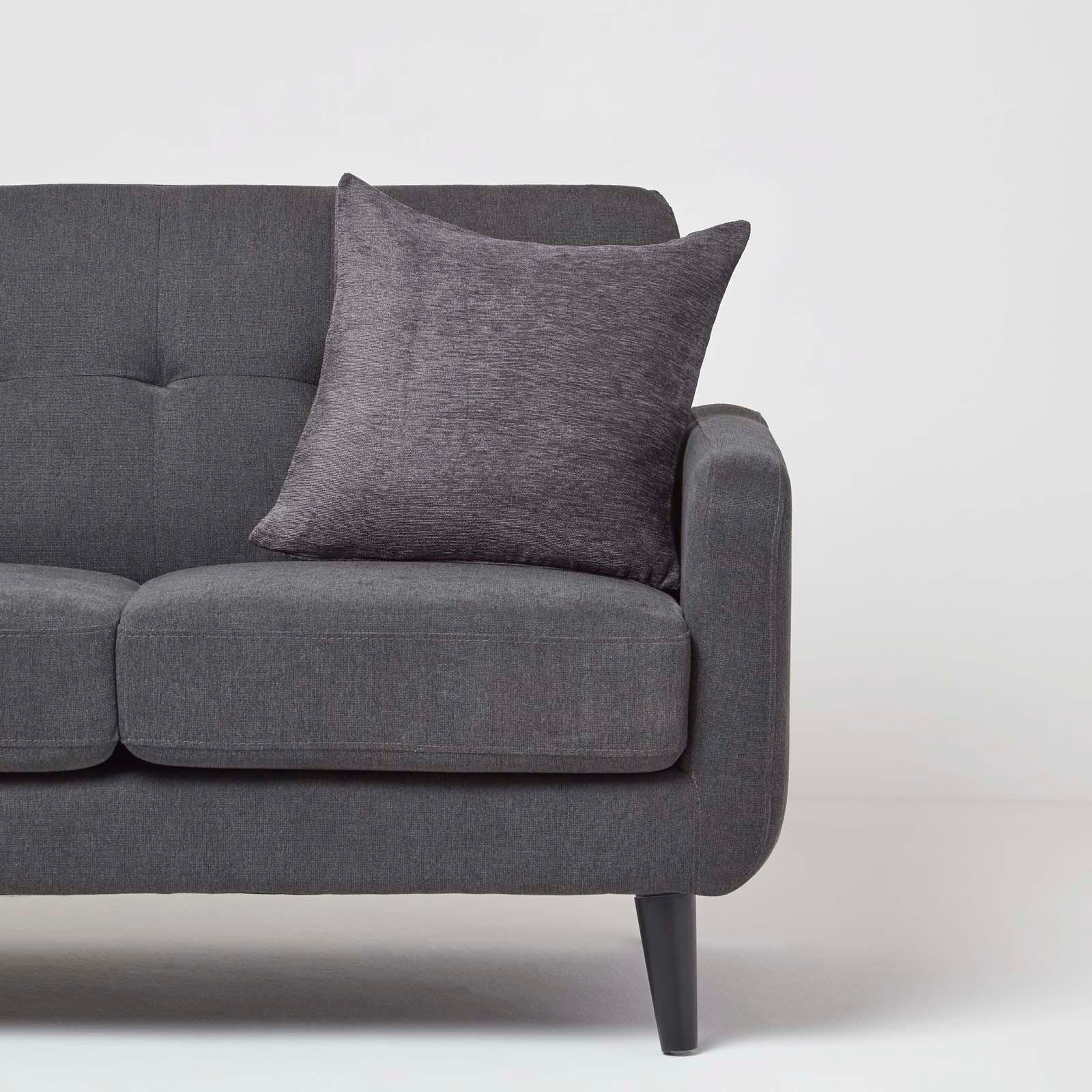 KISSENHÜLLE Samt grau 45/45 cm - Dunkelgrau, Textil (45/45cm) - Homescapes