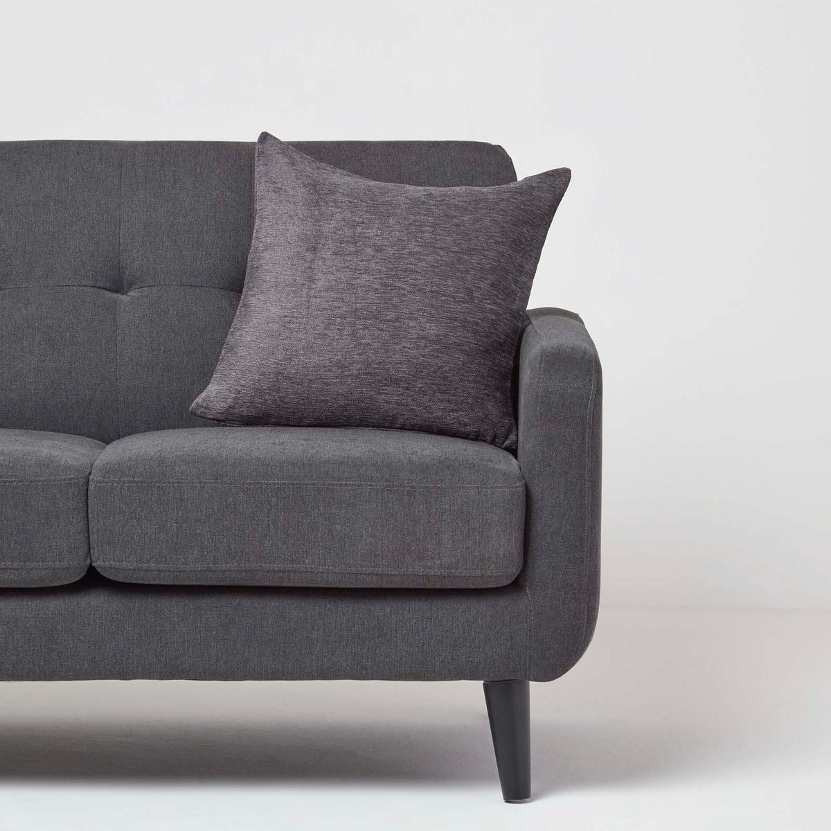 KISSENHÜLLE Samt grau 45/45 cm - Dunkelgrau, Textil (45/45cm) - Homescapes