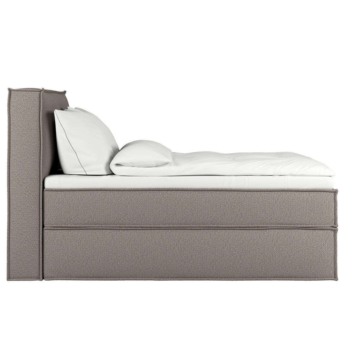 BOXSPRINGBETT mit Kopfteil - Premium - Grau, Textil (140/200cm) - home24