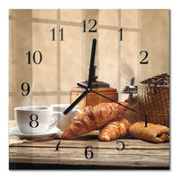 WANDUHR 30x30 cm - Croissants - Braun, Glas (30/30/0.4cm) - TULUP
