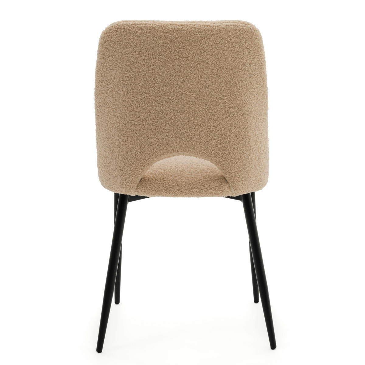 STUHL ORO gepolsterter mit Steppung - beige - Boucle - Beige/Schwarz, Textil/Metall (47/91/55cm) - NEW HOME