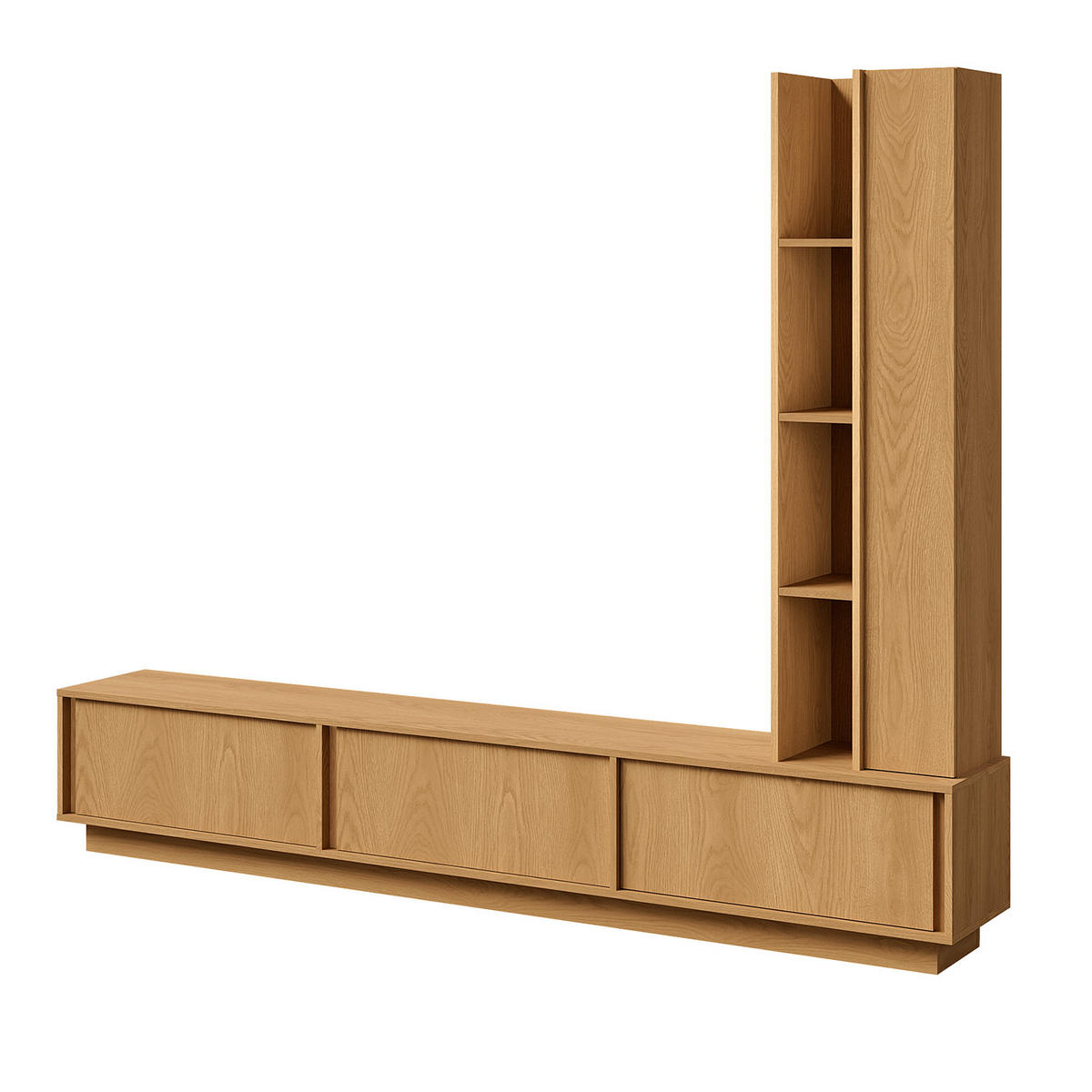 TV STOLEK Vero se 3 dvířky, závěsný nebo stojící, 230 cm, dub Carmel - barva dubu, kompozitní dřevo (230/40/35cm) - Beautysofa