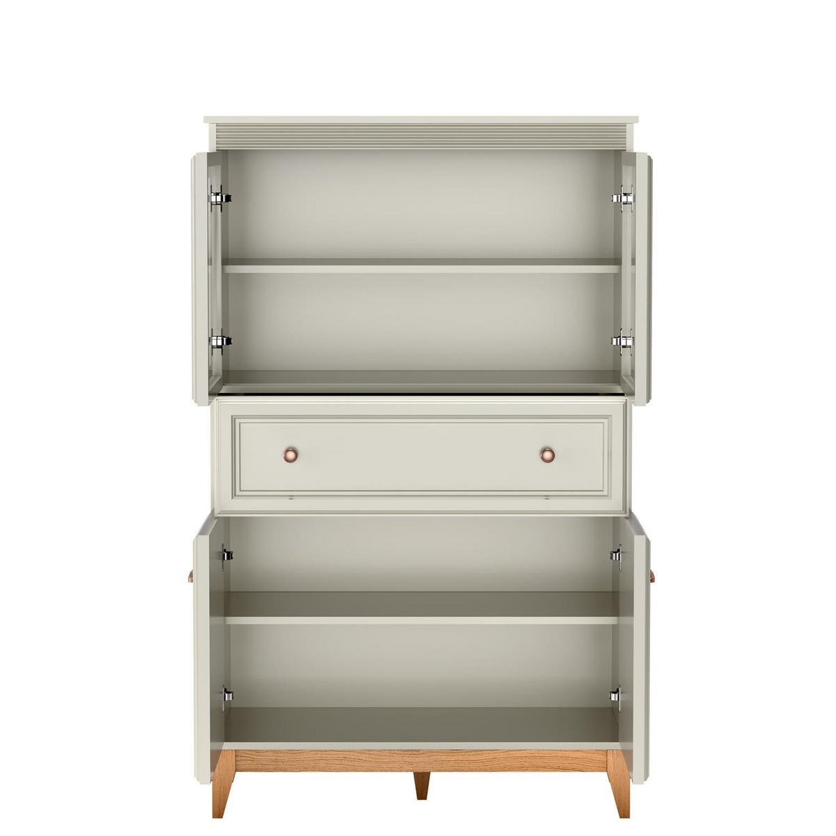 VITRINE Windsor Kaschmir, Viertürige mit Schublade - Kaschmir, Holzwerkstoff (92/151/41cm) - Bettso