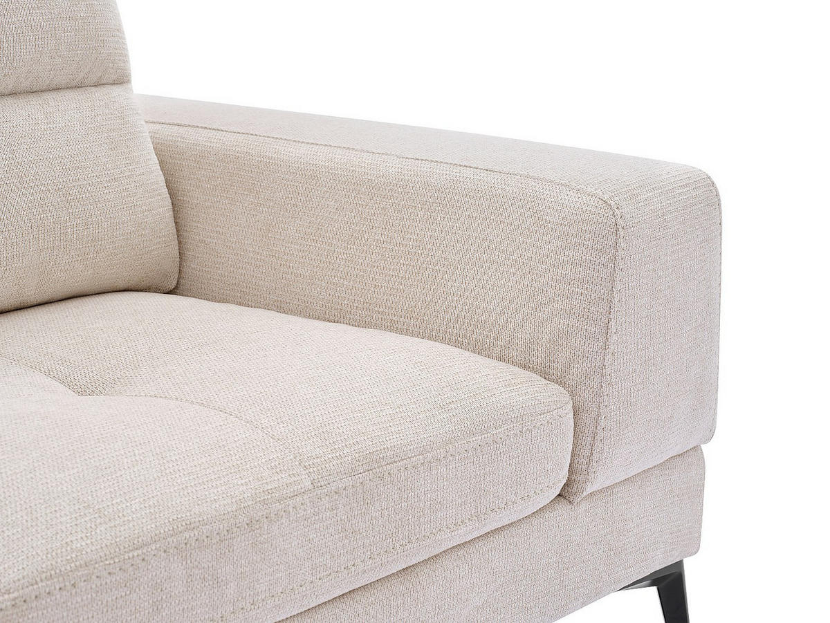 SOFA - 3 Personen - stoff - beige Udalio - Beige, Textil/Metall (215/86/123cm) - Vente-Unique