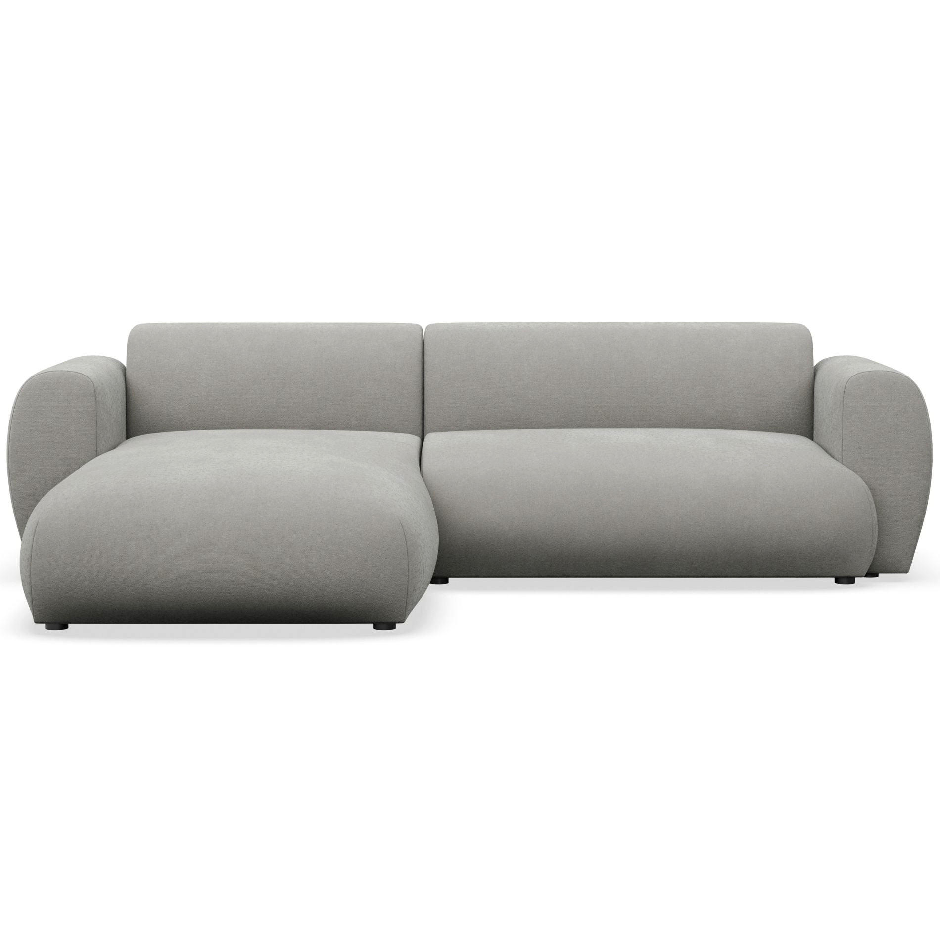 ECKSOFA Emia Hellgrau links - Hellgrau/Schwarz, Kunststoff/Textil (262/156cm) - Selsey