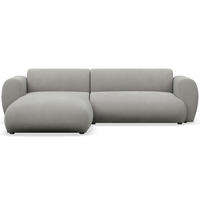 ECKSOFA Emia Hellgrau links - Hellgrau/Schwarz, Kunststoff/Textil (262/156cm) - Selsey