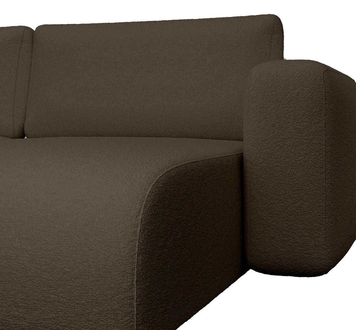 WOHNLANDSCHAFT TALW U mit Schlaffunktion, Dunkelbraun - Dunkelbraun, Textil (398/185cm) - Fedve