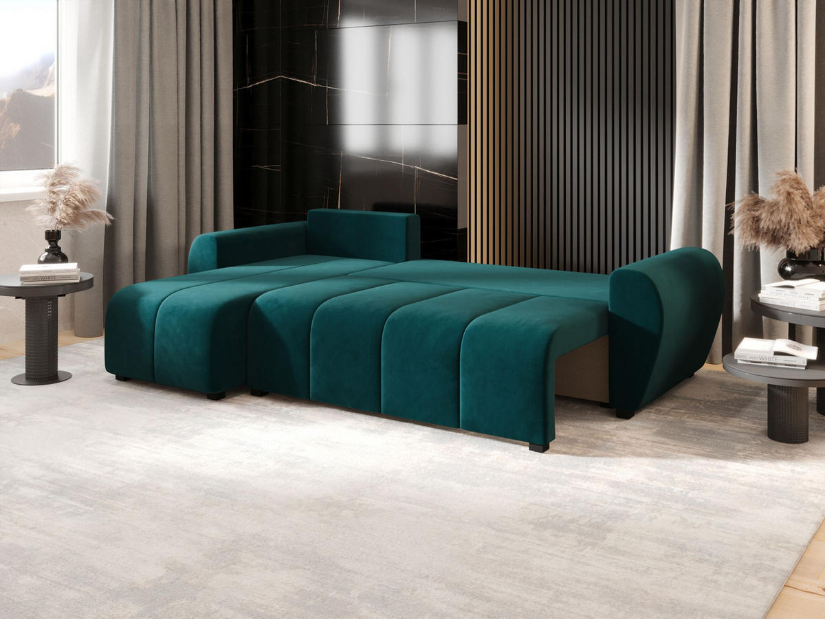 ECKSOFA MOLISA L Itaka 39 Rechts mit Schlaffunktion - Türkis, Textil (245/145cm) - Bedante