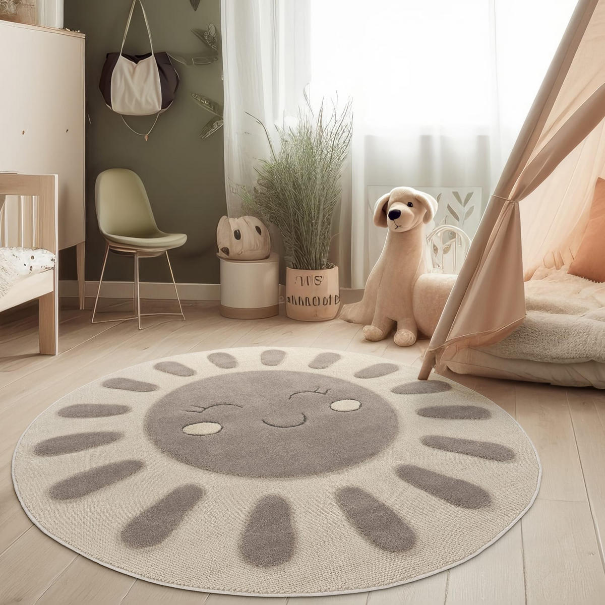KINDERTEPPICH 120/120 cm Togo 375 - Creme, Kunststoff (120/120cm) - Paco Home