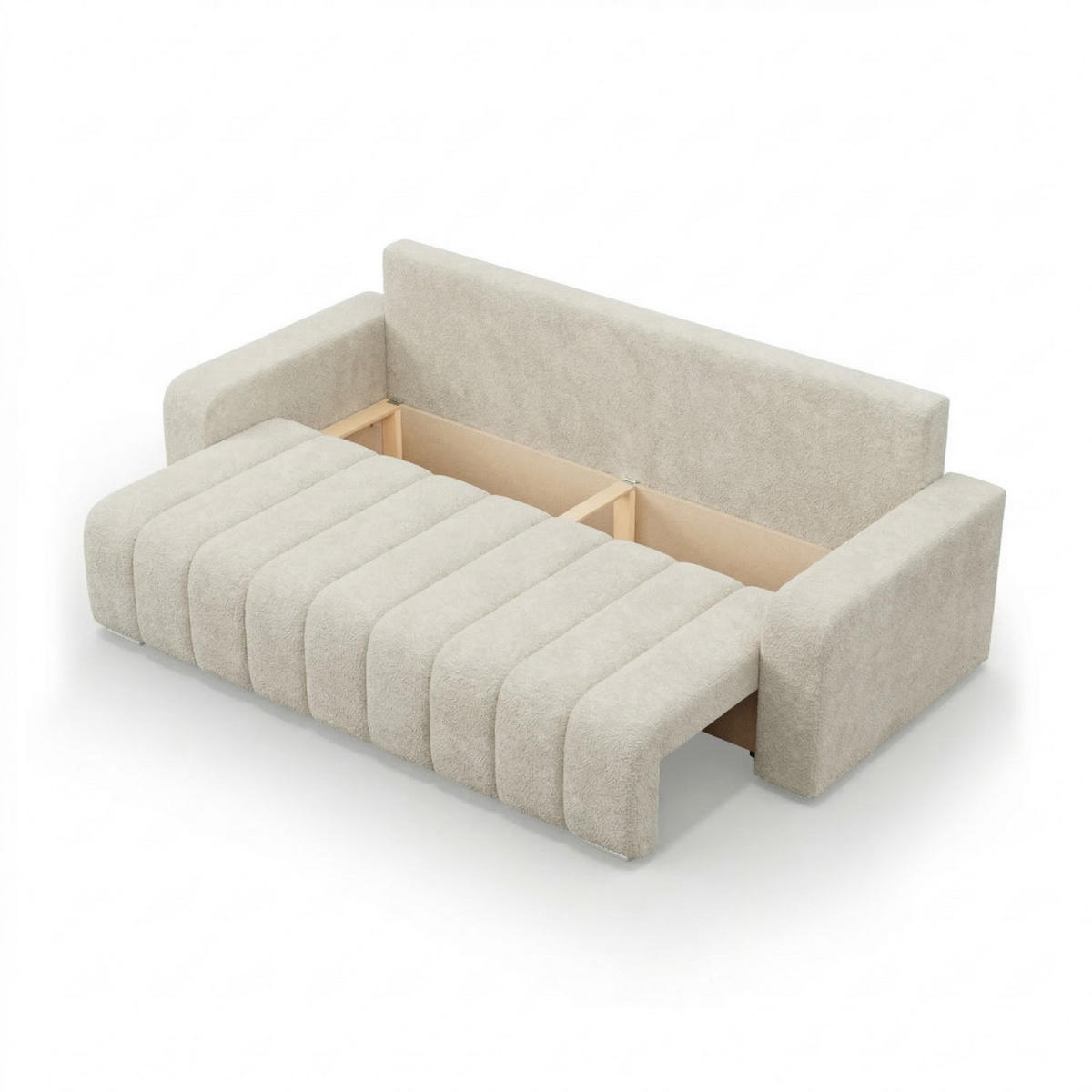 SOFA 3-SITZER MIT SCHLAFFUNKTION ABRIELLE Beige - Beige, Textil (97/87/227cm) - Mebligo