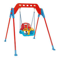 BABYSCHAUKEL Swing 07968 blau Metallrahmen, Rückenlehne, abnehmbarer Bügel, bis 100 kg, ab 12 Monate - Blau, Kunststoff (123/135/146cm) - Pilsan
