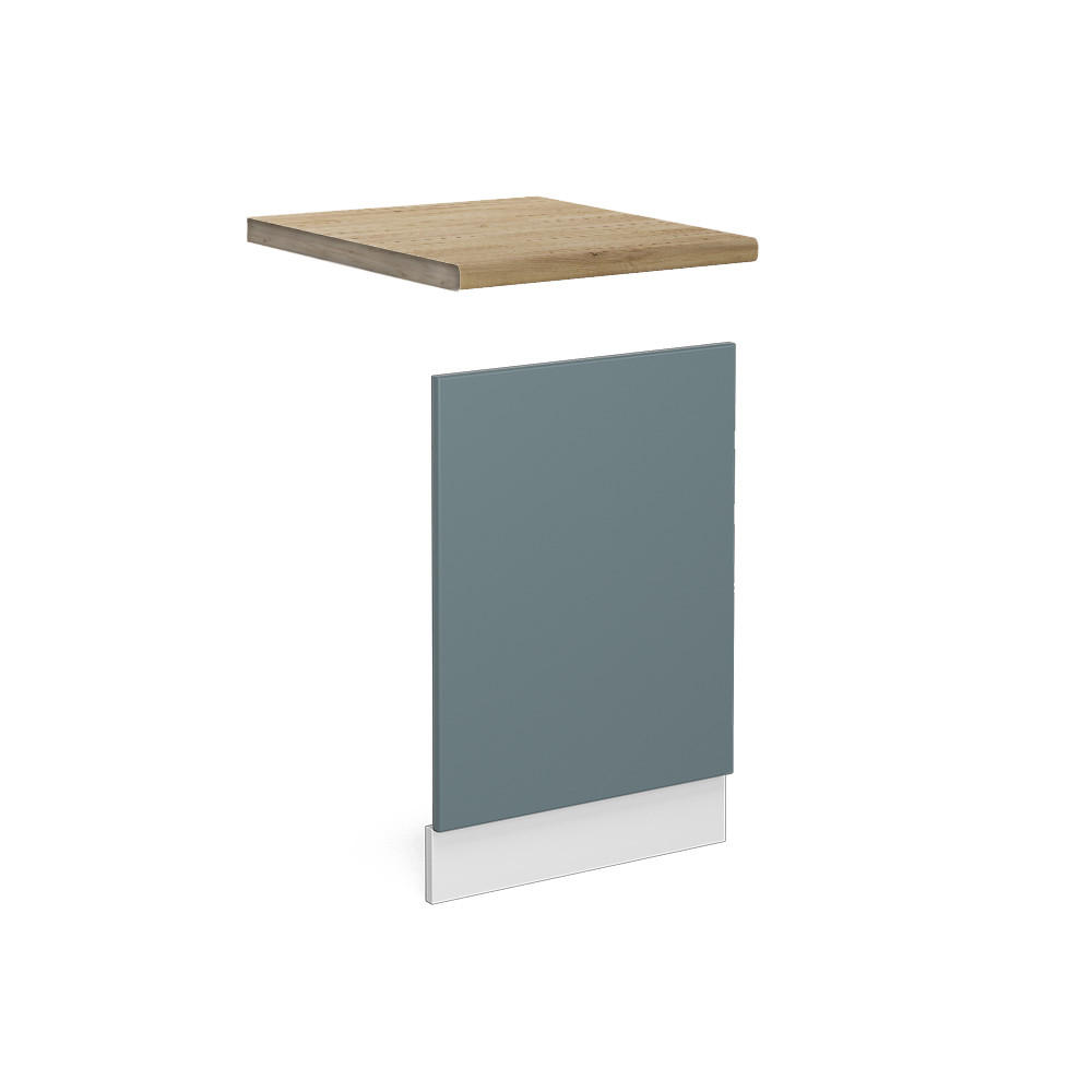 FRONTBLENDE R-Line Blau-Grau 45 cm, AP Eiche - Blaugrau/Weiß, Holzwerkstoff (45/57.2/1.6cm) - Vicco