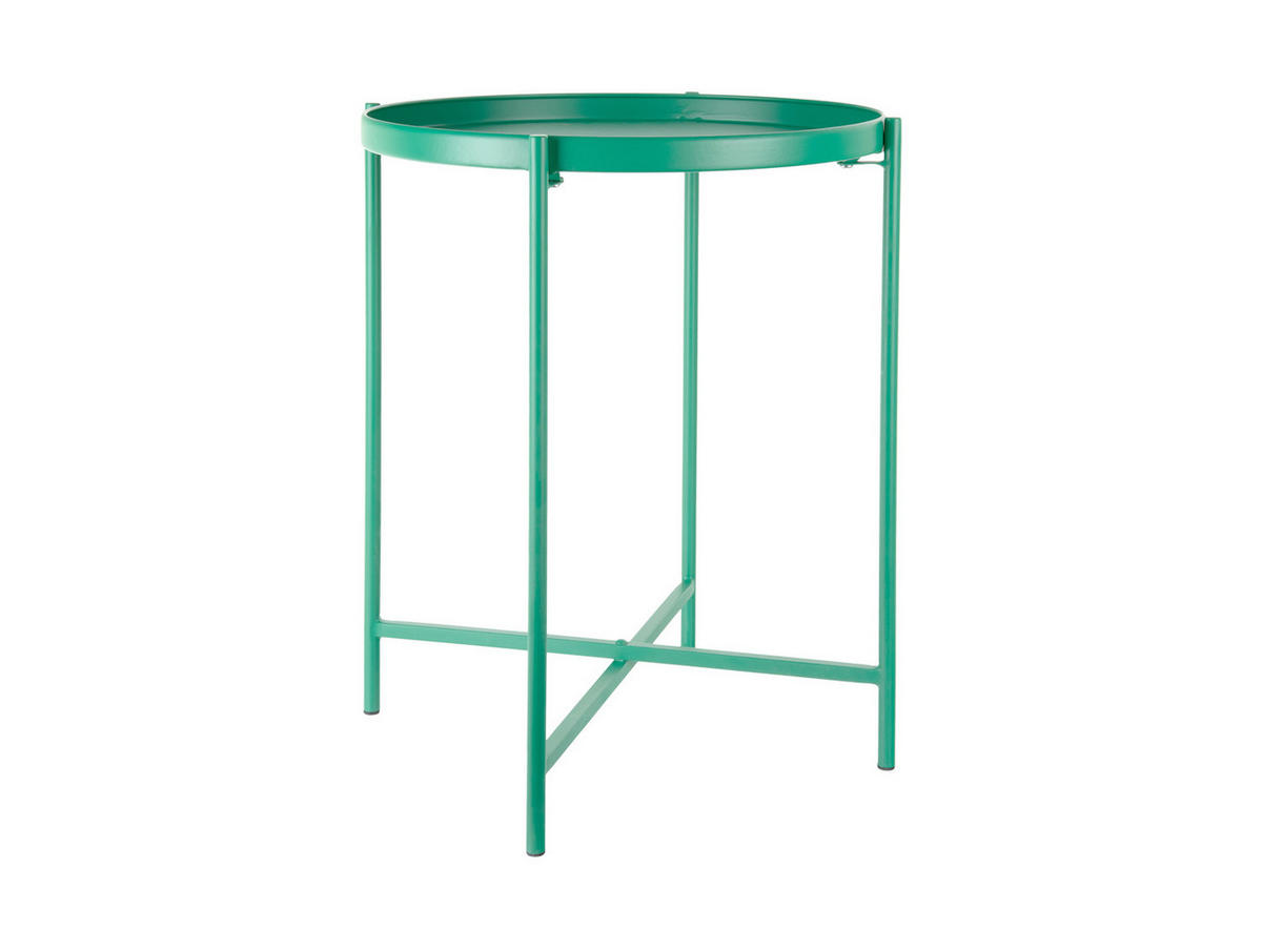 BEISTELLTISCH Meseta Grün 40/40/49 cm - Grün, Metall (40/40/49cm) - Leitmotiv